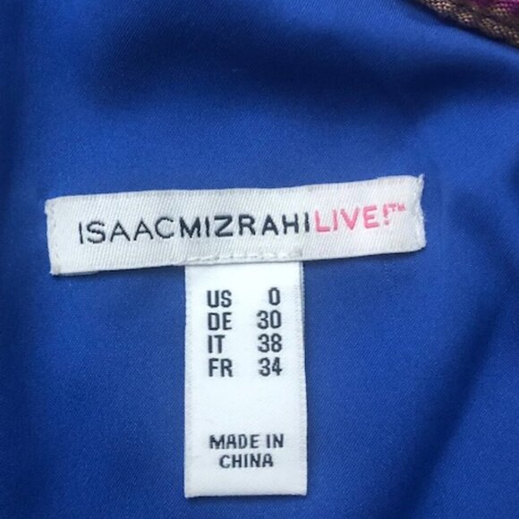 Isaac Mizrahi One Shoulder Madras Plaid Dress Deep Sea Size 0 - Picture 7 of 7